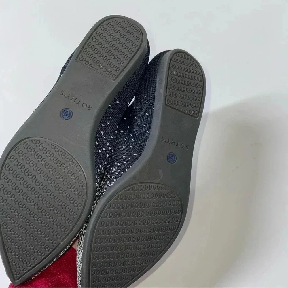 Rothy's Retired Limited Edition Slate Sparkly Metallic The Point Flats Size 7
